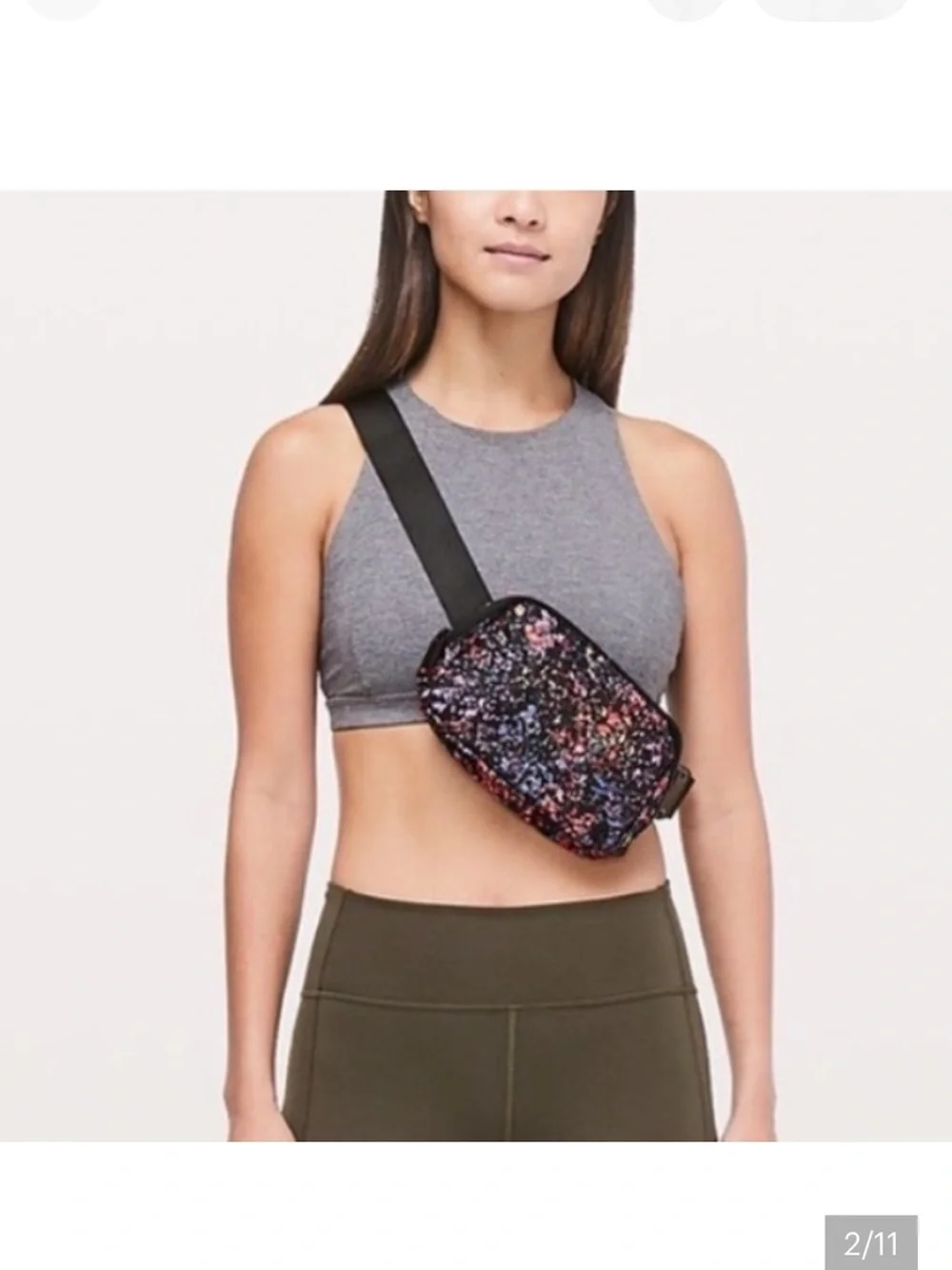 Rare lululemon athletica Black Multi Floral-Print bag belt
